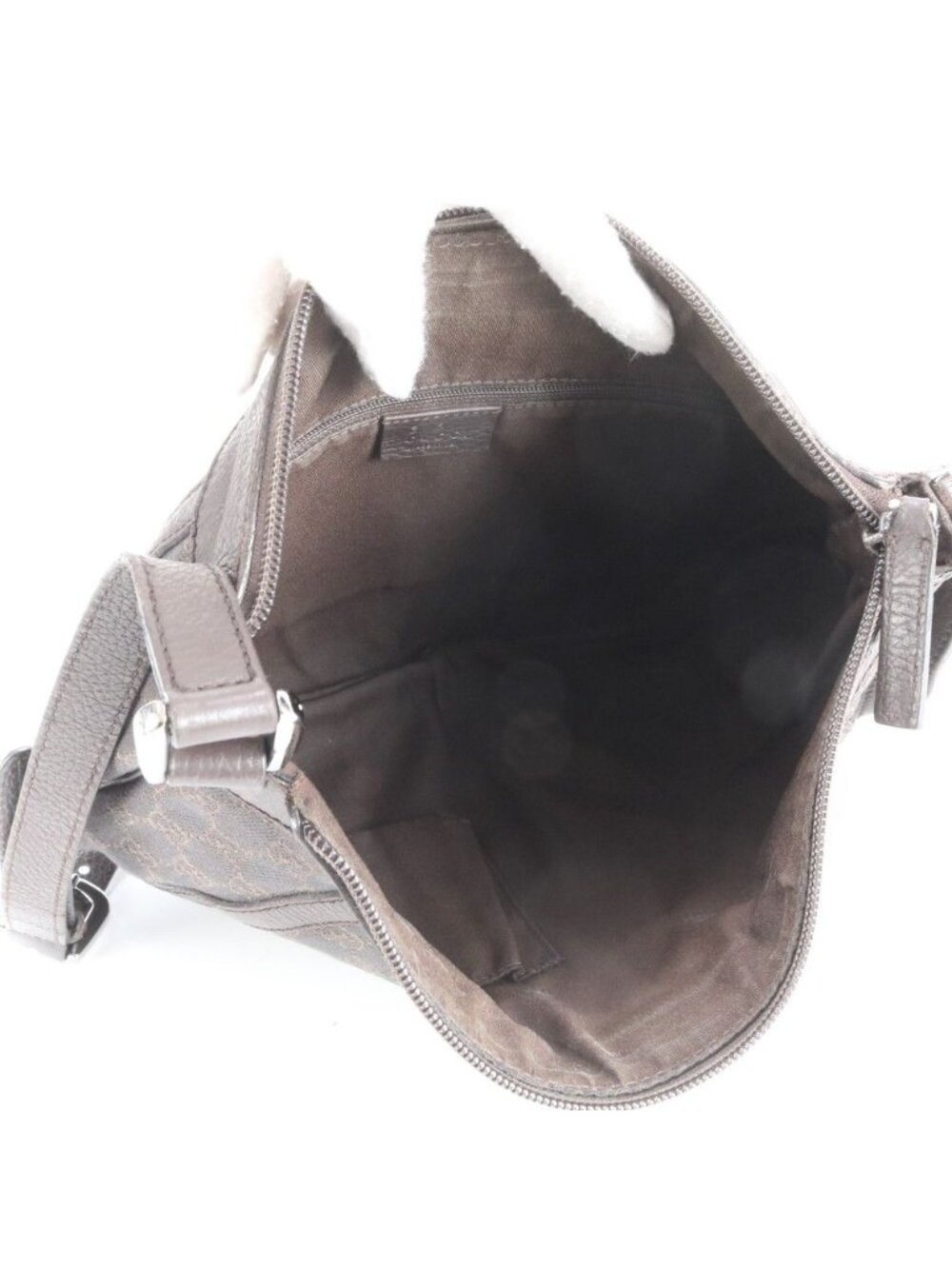 Gucci GG Canvas Abbey Leather Shoulder Bag Crossbody Brown - Picture 7 of 9